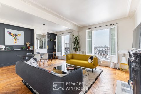 Top floor renovated duplex with balcony and view