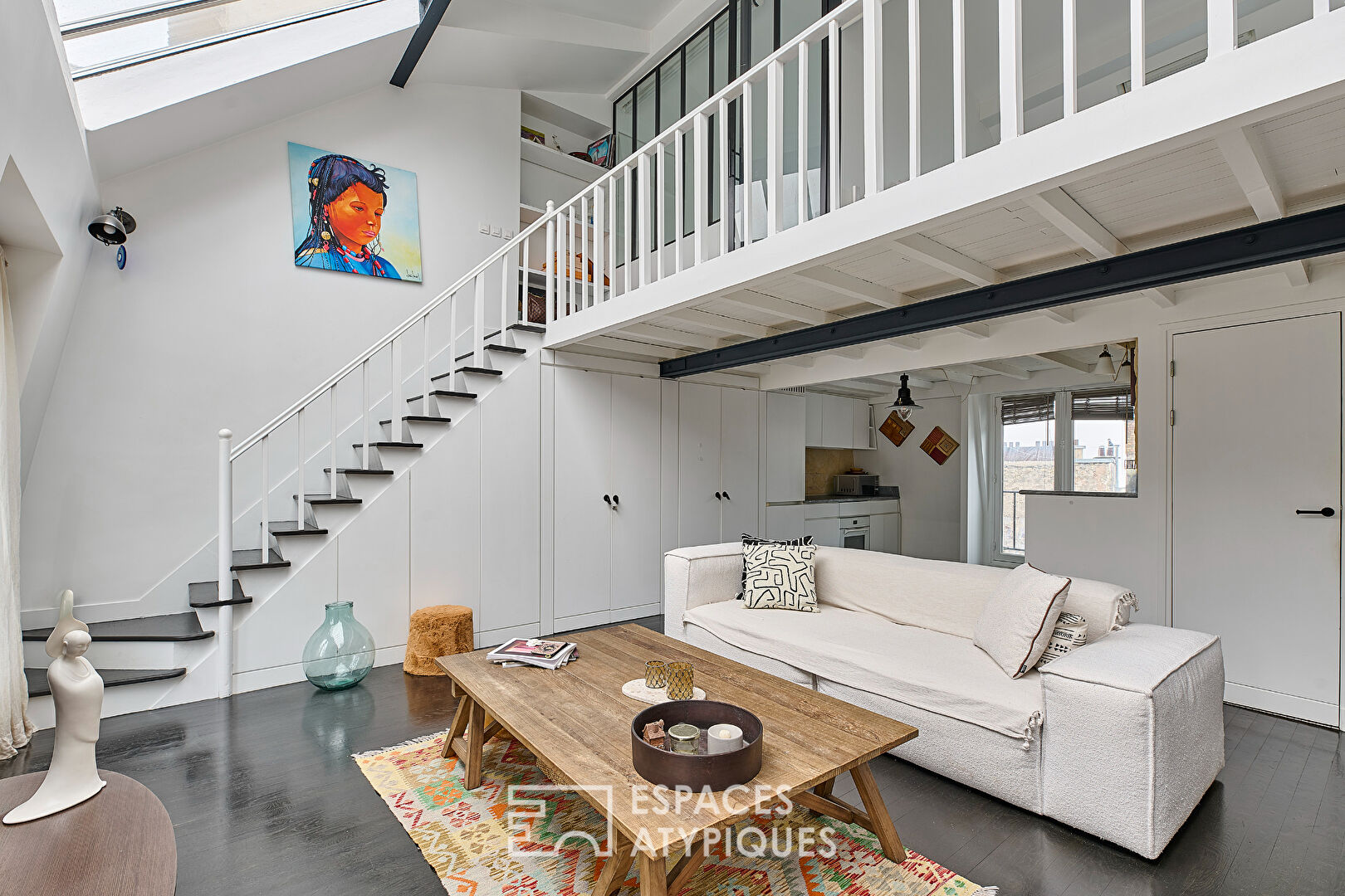 Former artist’s studio on the top floor with a view of Sacré Coeur