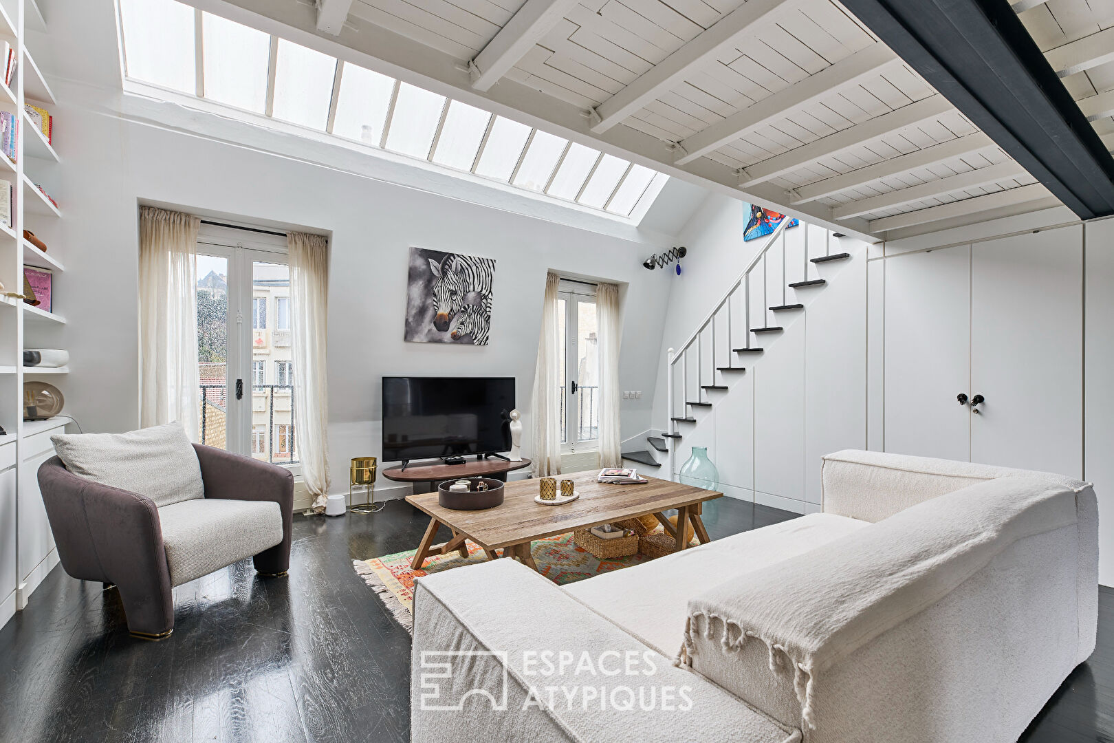 Former artist’s studio on the top floor with a view of Sacré Coeur