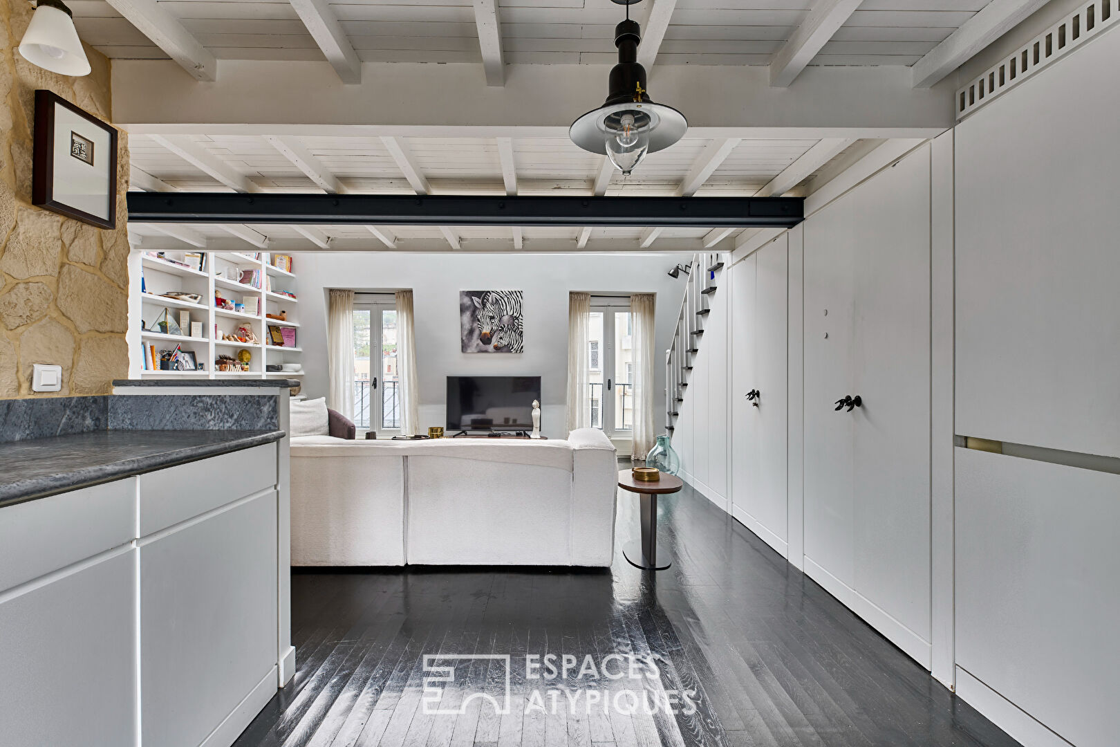 Former artist’s studio on the top floor with a view of Sacré Coeur