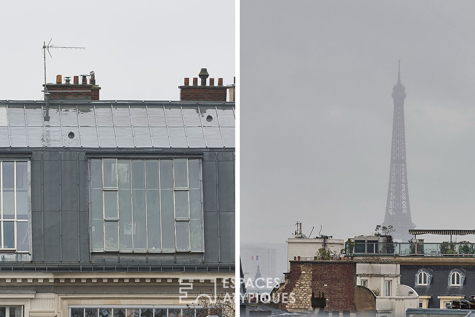 Former artist’s studio on the top floor with a view of Sacré Coeur