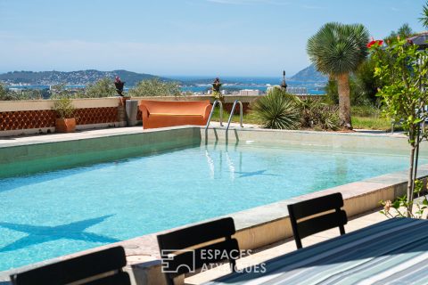 Villa de plain-pied et sa vue mer sur les hauteurs de Toulon