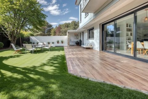 Maison contemporaine dans une bulle de verdure