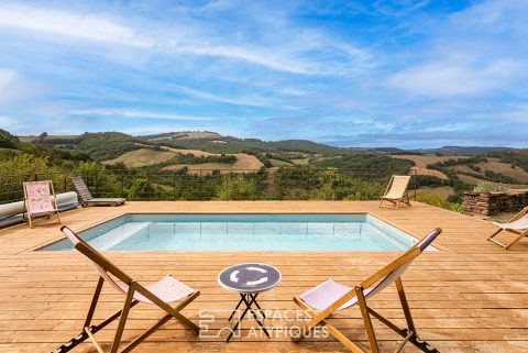 Renovated estate with views of the Aveyron countryside