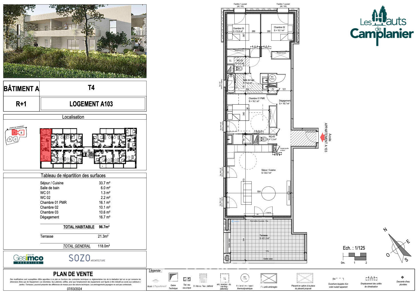 Apartment with terrace, garages and elevator Camplanier district