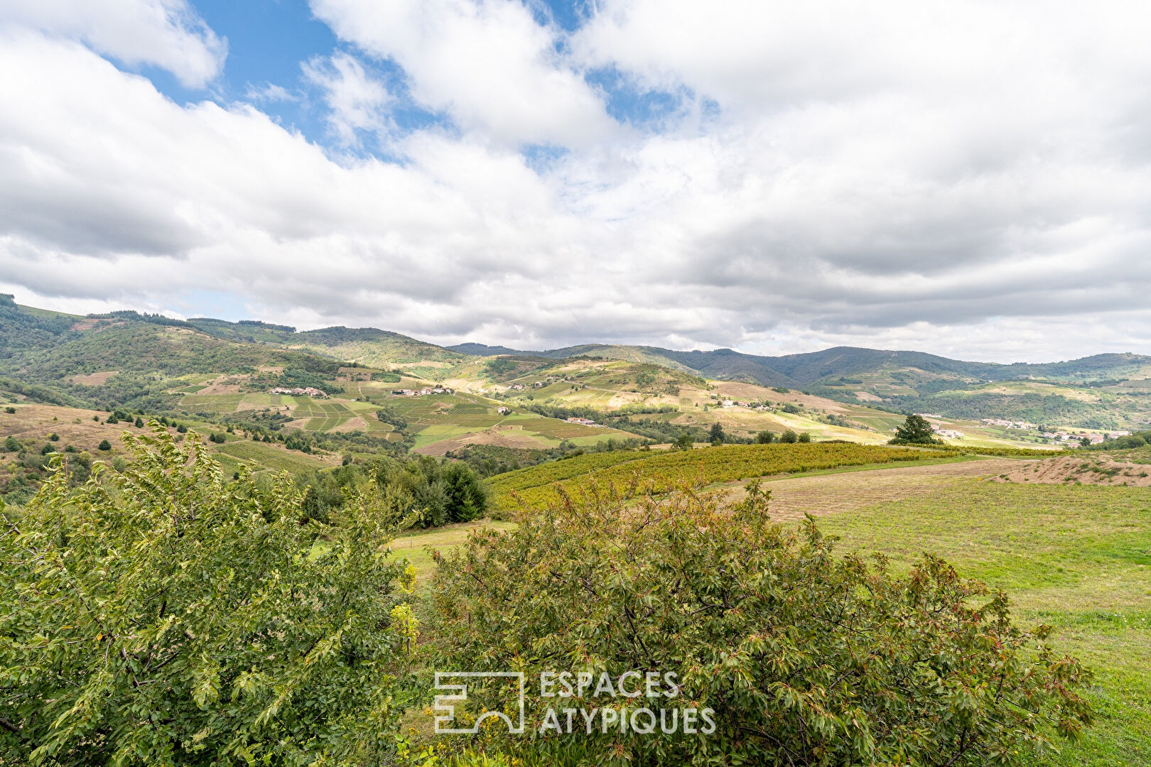 Maison avec dépendances et vue imprenable sur le Beaujolais vert