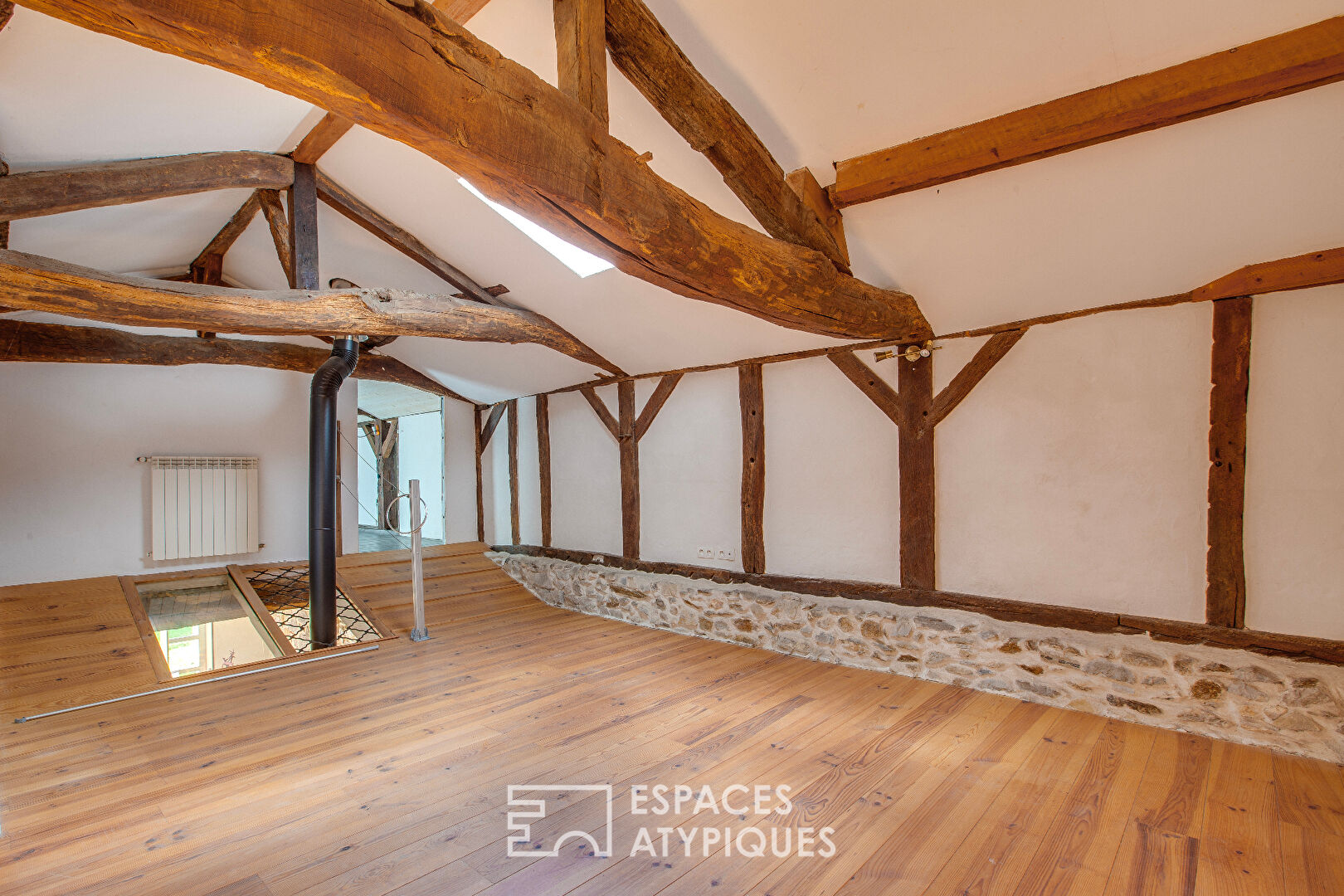 Landes house in a preserved setting with a view of the Pyrenees