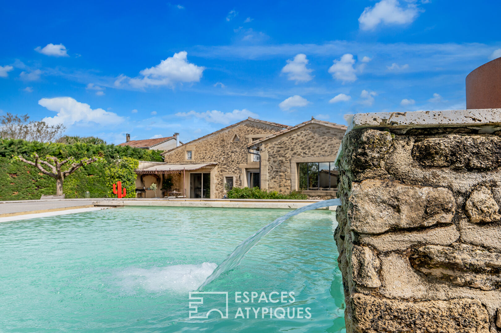 Renovated stone house with outbuildings, large grounds and swimming pool