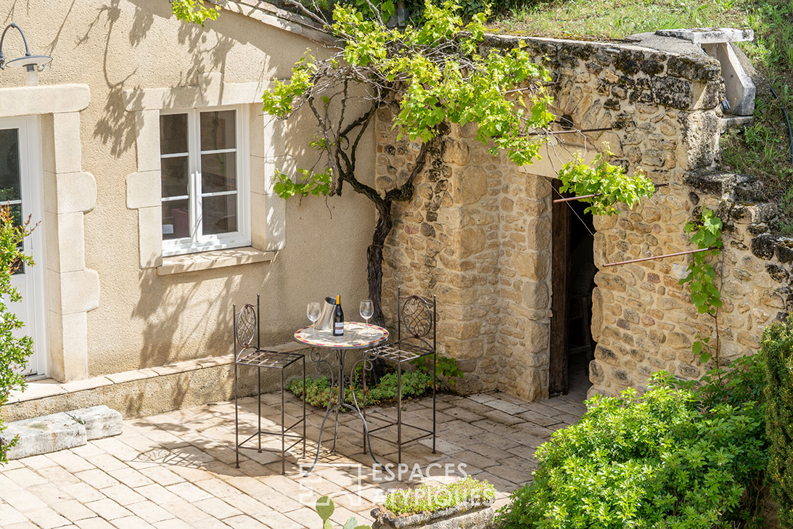 Maison en pierre rénovée avec dépendances, grand terrain et piscine