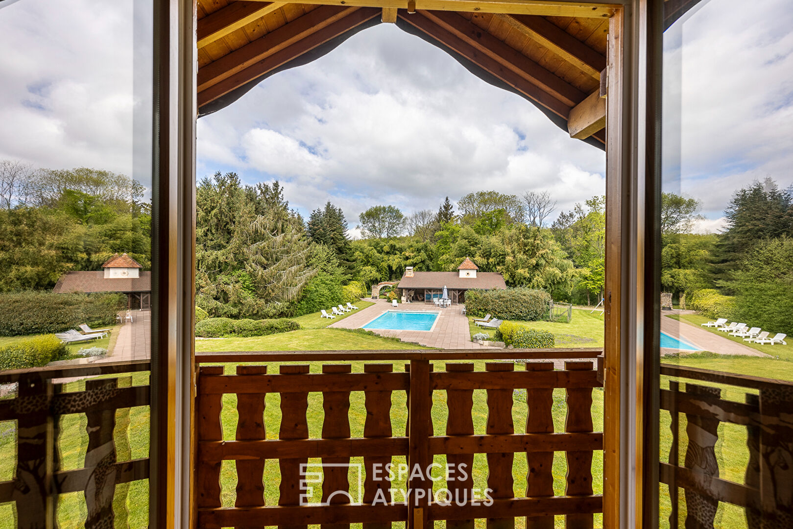 The incredible exceptional wooden property in its 2.8ha wooded park