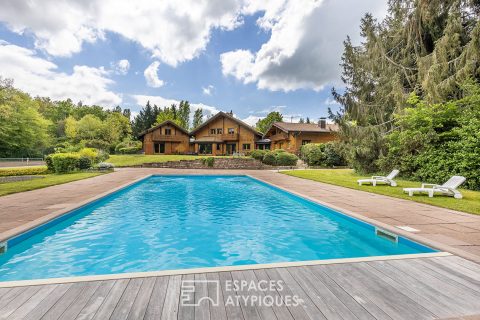 The incredible exceptional wooden property in its 2.8ha wooded park