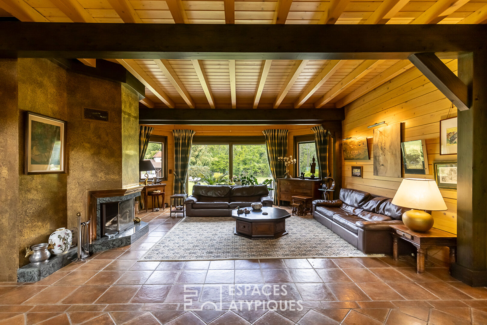 The incredible exceptional wooden property in its 2.8ha wooded park