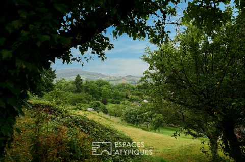 House with its breathtaking view of the Arbois vineyard