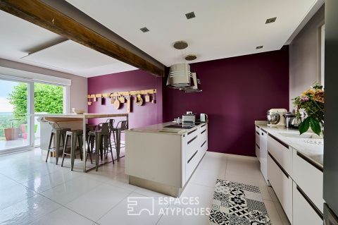 Maison avec sa vue imprenable sur le vignoble arboisien