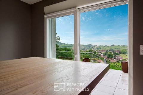 Maison avec sa vue imprenable sur le vignoble arboisien