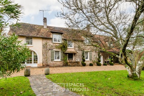 Old 19th century farmhouse renovated, outbuildings and pool house