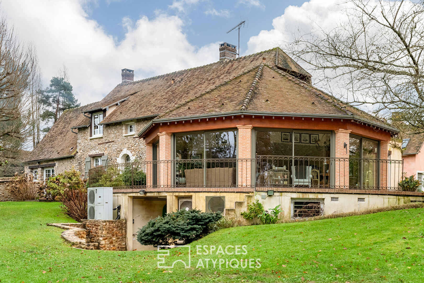 Old 19th century farmhouse renovated, outbuildings and pool house