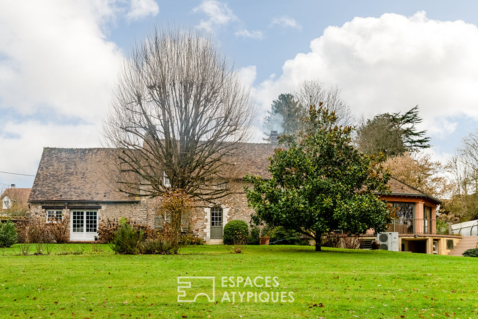 Old 19th century farmhouse renovated, outbuildings and pool house