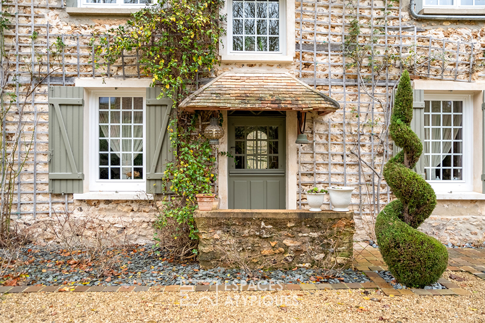 Old 19th century farmhouse renovated, outbuildings and pool house