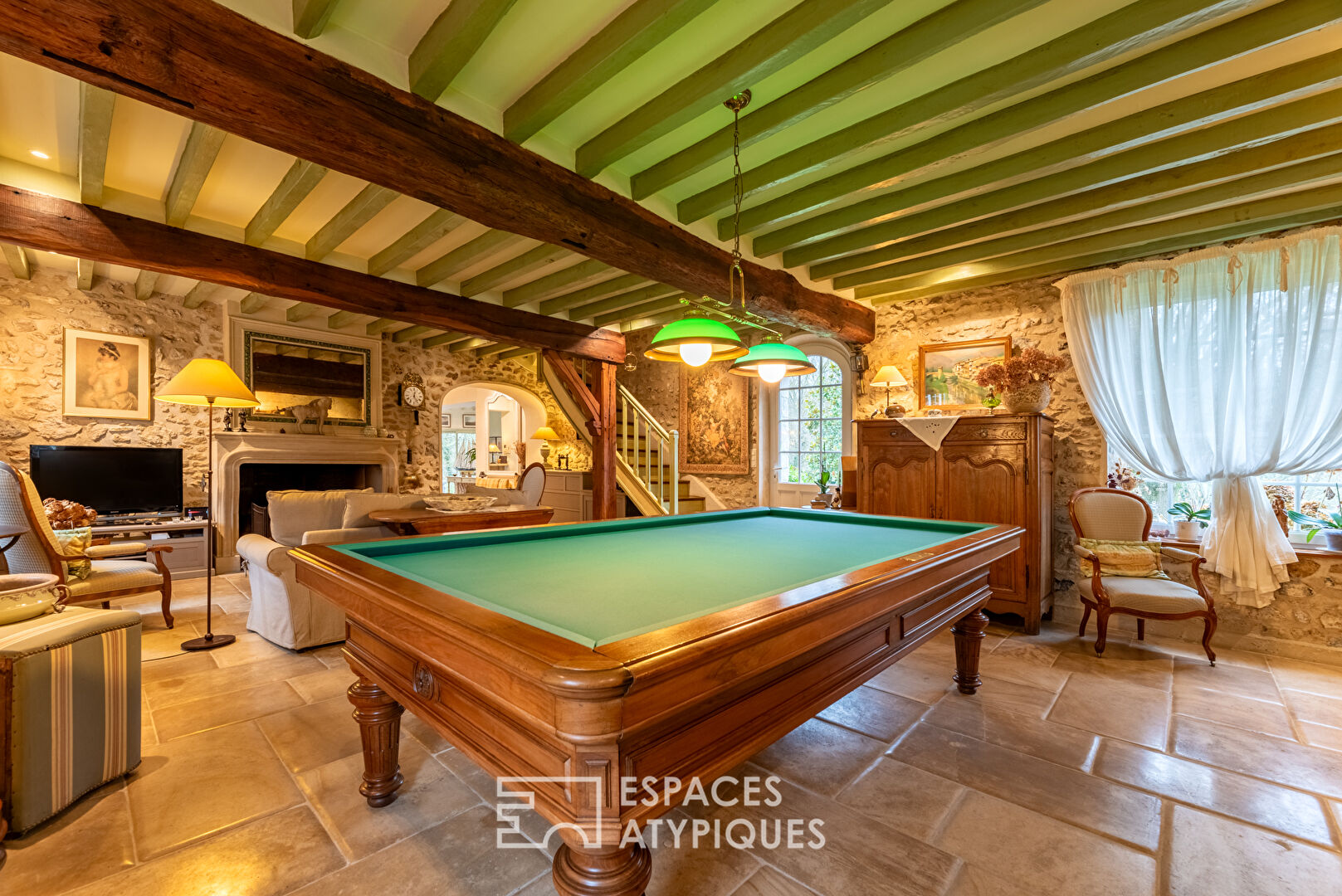 Old 19th century farmhouse renovated, outbuildings and pool house