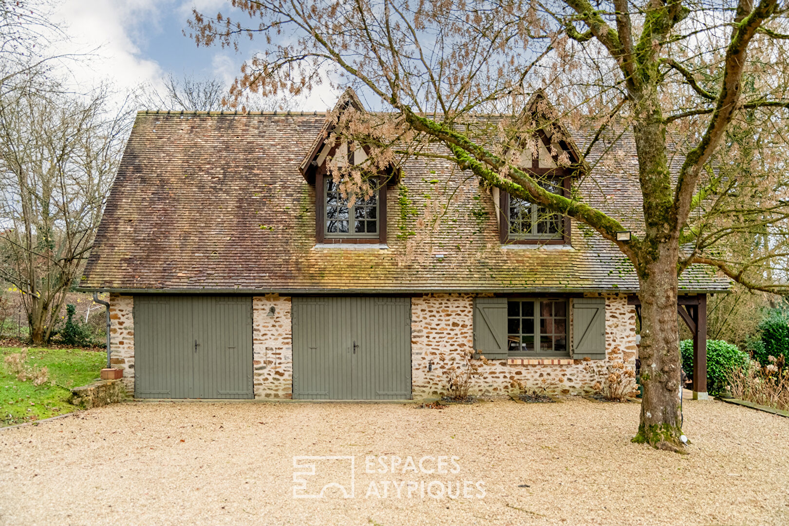 Old 19th century farmhouse renovated, outbuildings and pool house