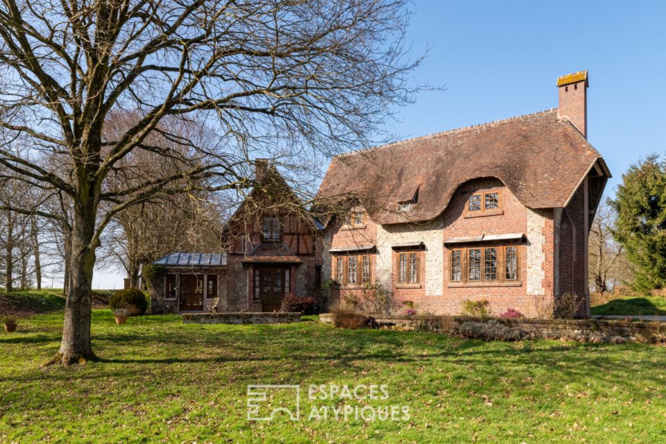 Manoir anglo-normand avec maison d'ami dans un parc du château