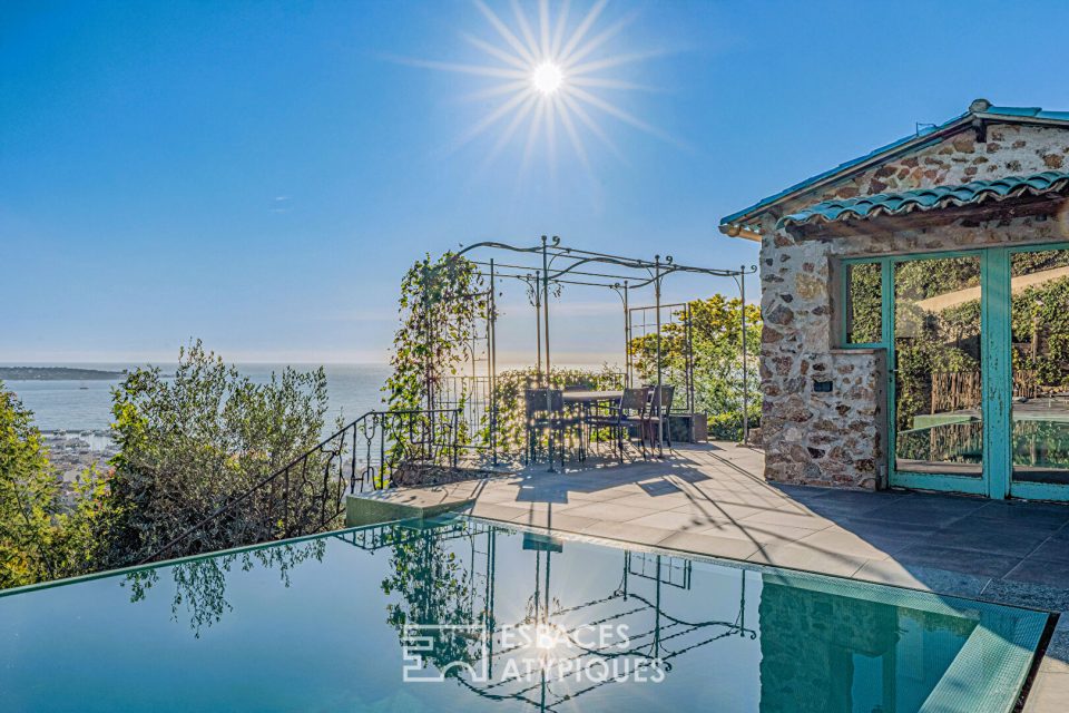 Villa de caractère joliment rénovée avec piscine et vue mer panoramique