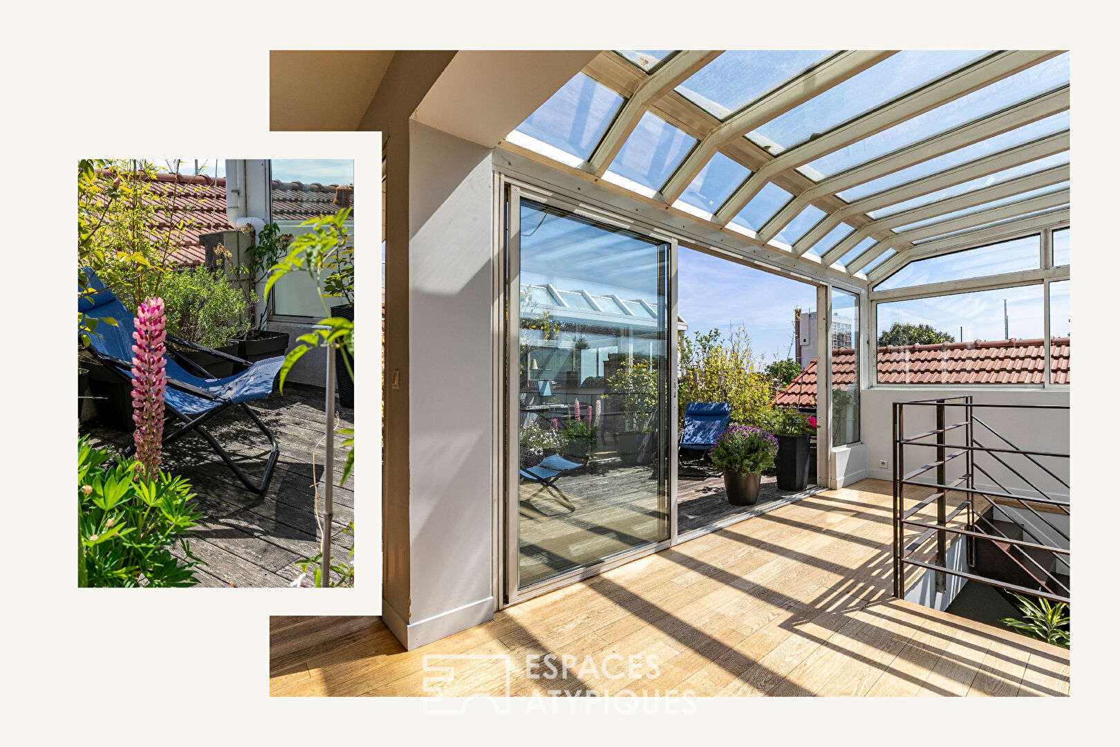 Family house with garden and garage in a former car garage