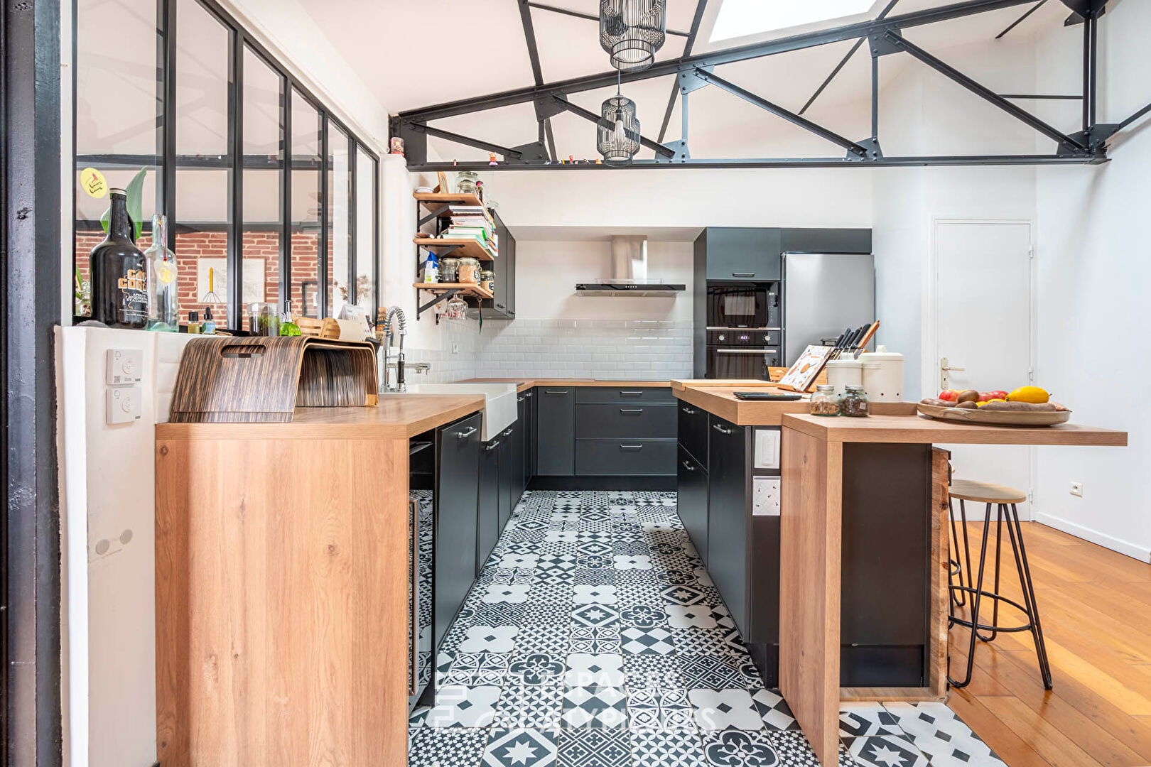 Loft with balcony in a renovated old factory.