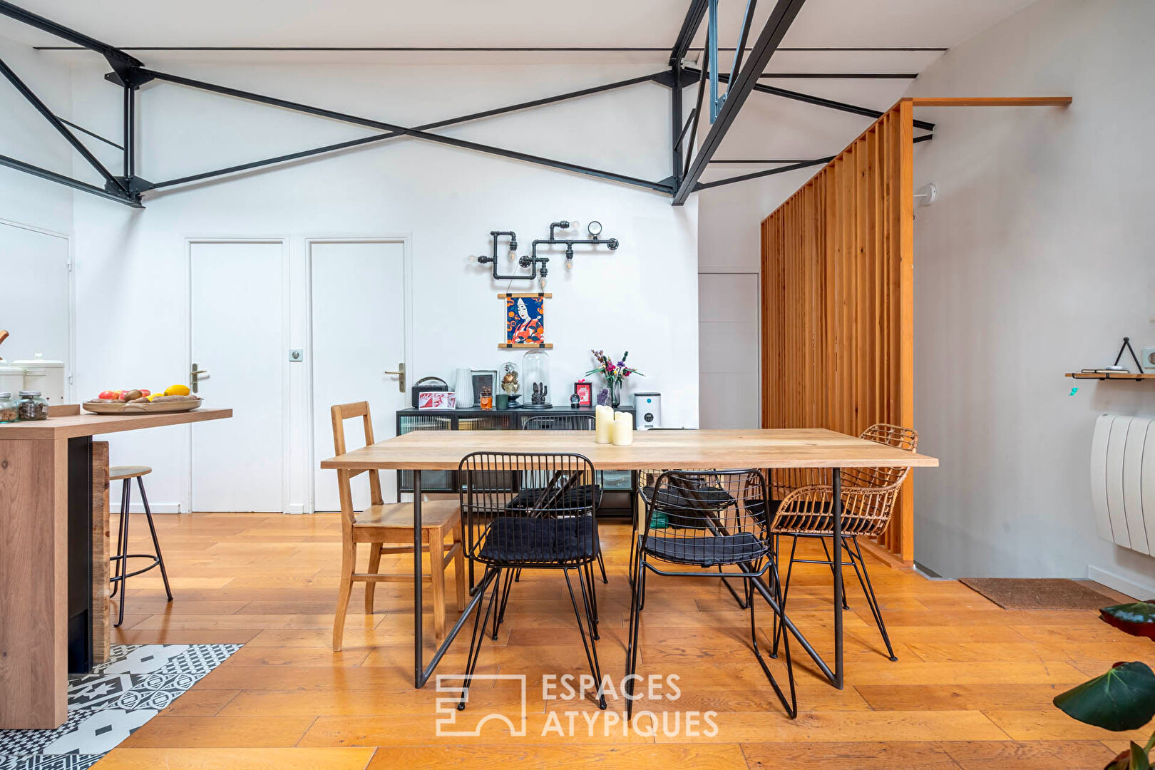 Loft with balcony in a renovated old factory.