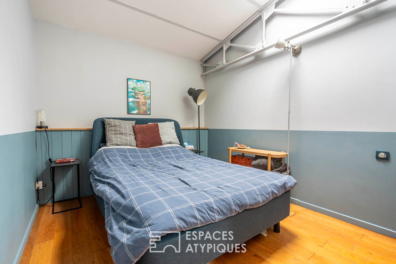 Loft with balcony in a renovated old factory.