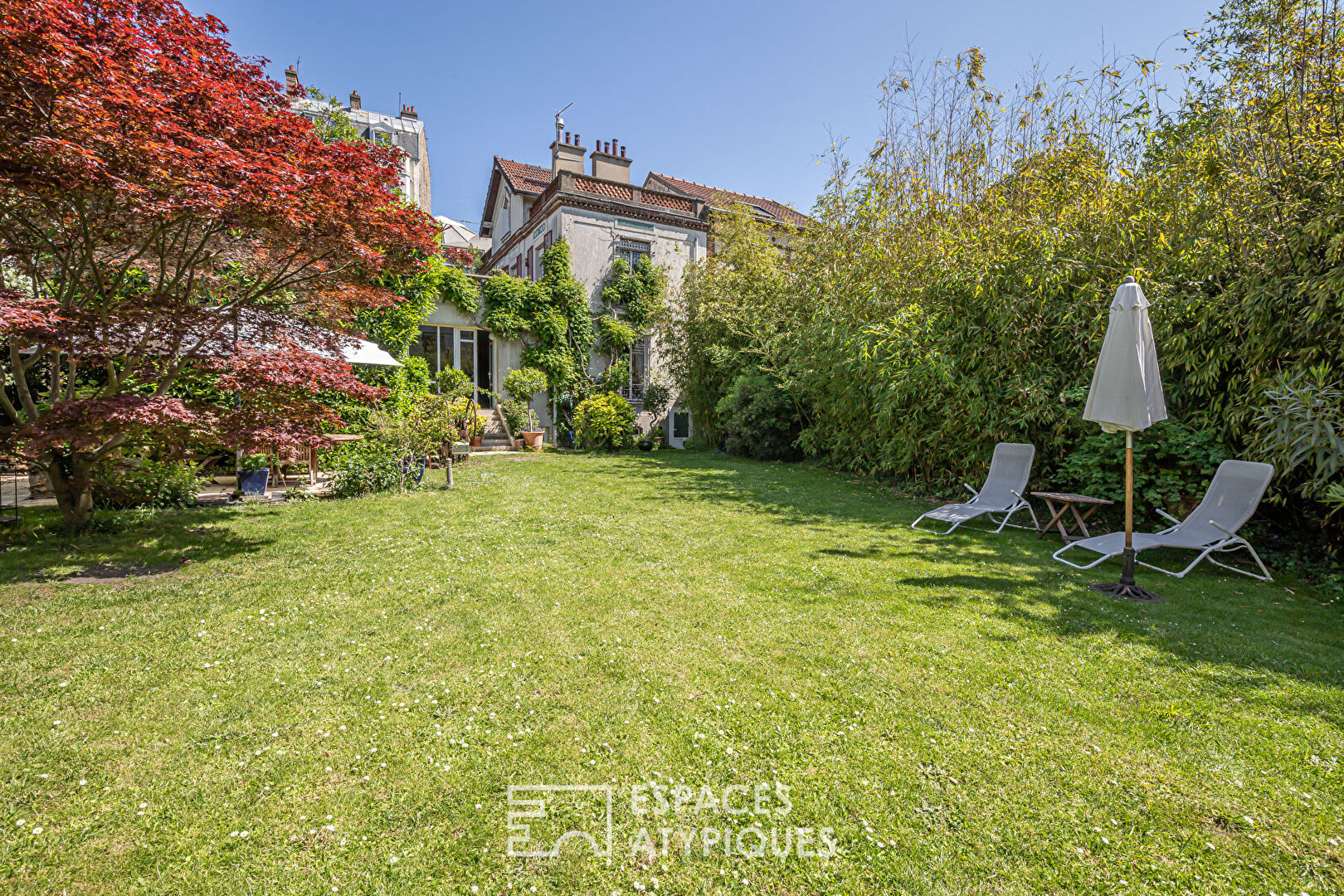 Late 19th century millstone with garden and terrace