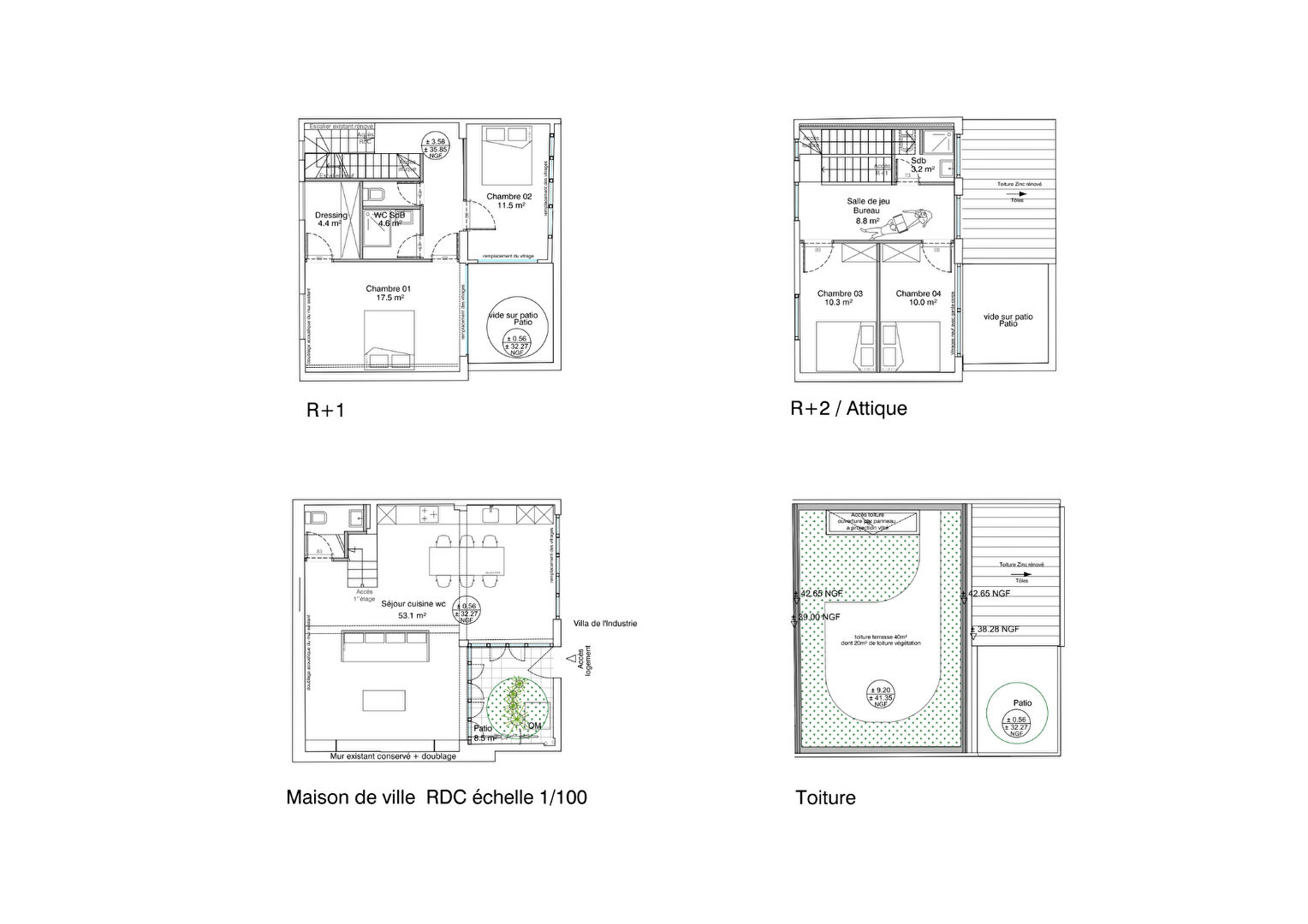 Maison a repenser avec permis de construire