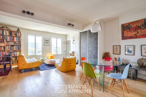 Appartement traversant avec vues sur la Seine et la tour Eiffel