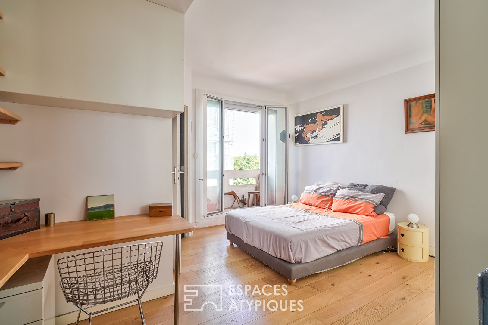 Appartement traversant avec vues sur la Seine et la tour Eiffel