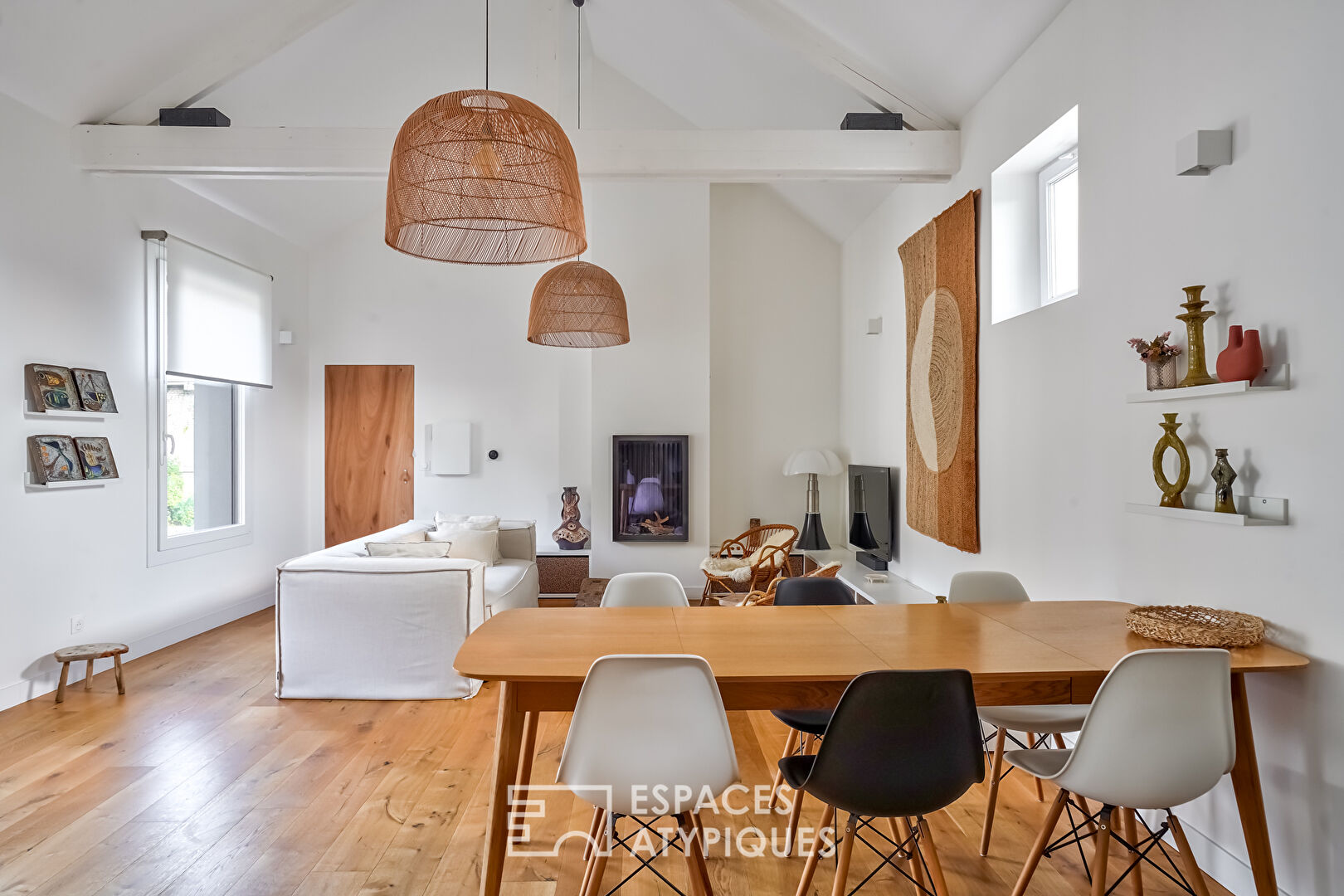 Former marble works renovated into a townhouse with two apartments.