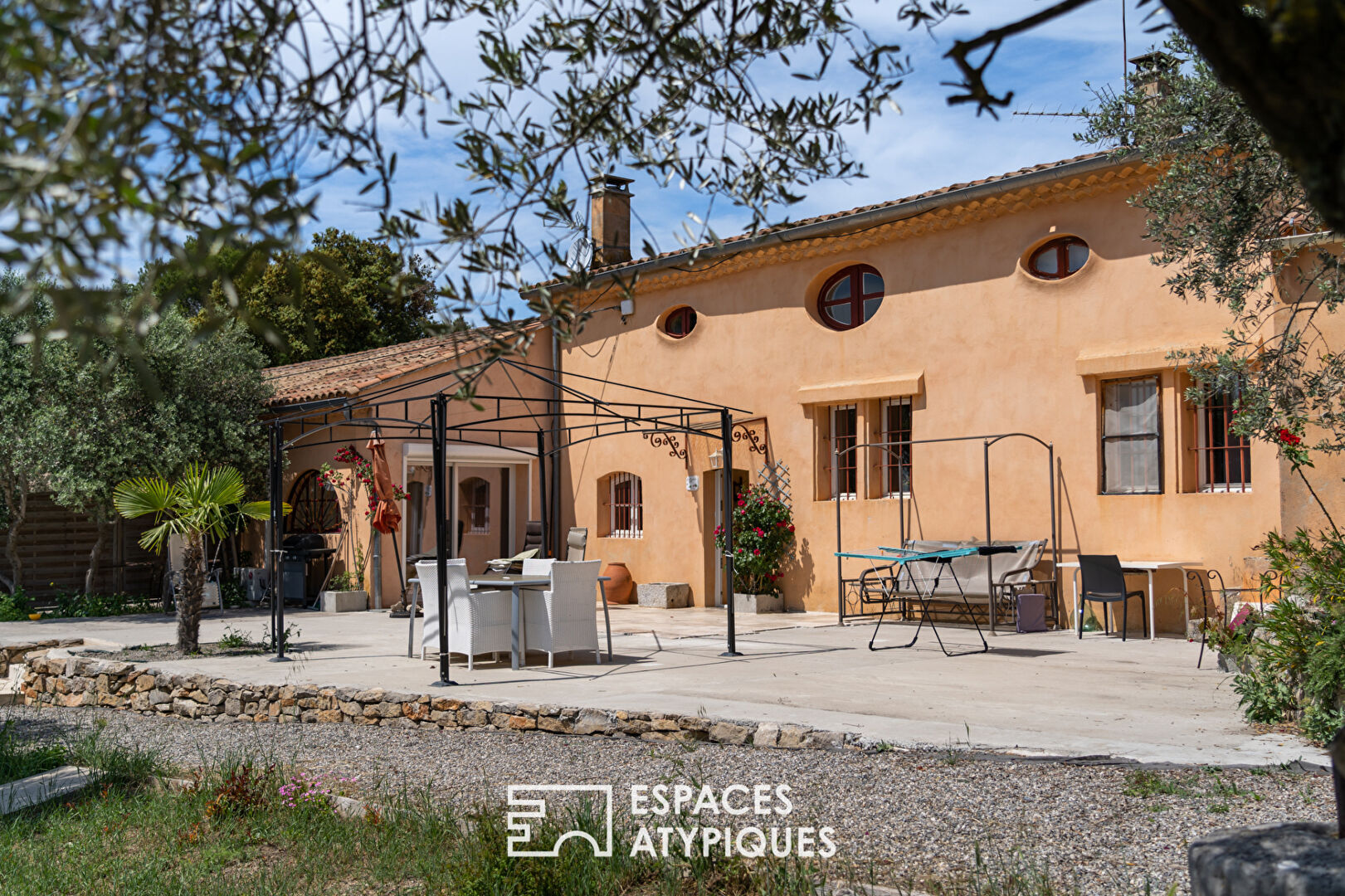 Old renovated farmhouse with rural cottages