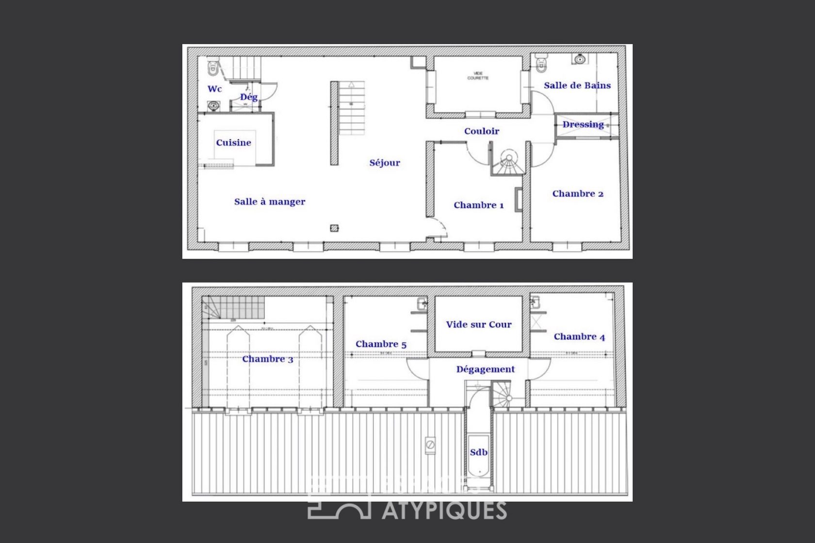 Ensemble immobilier aux allures de maison avec cour