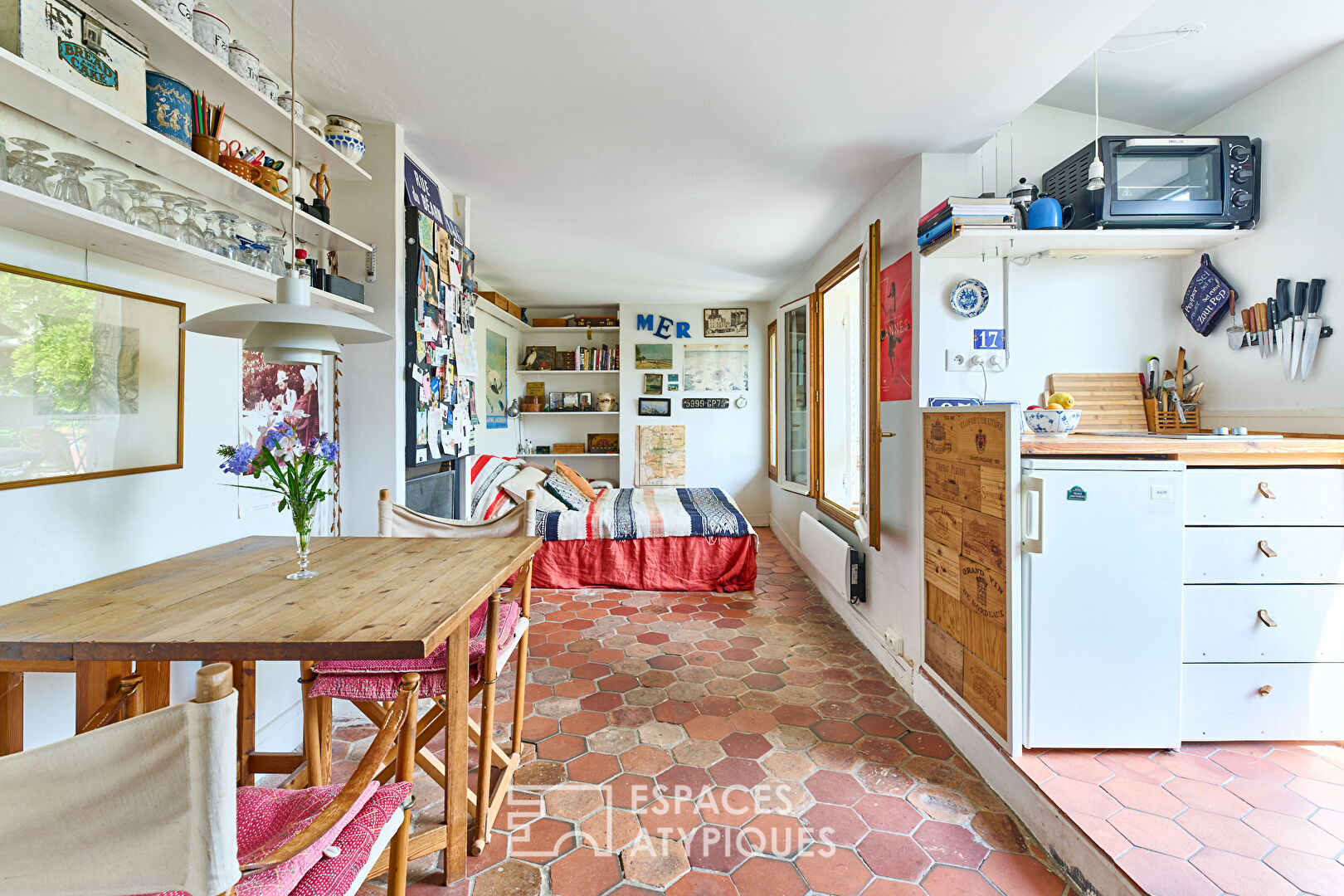 Appartement dans le Marais au dernier étage avec terrasse