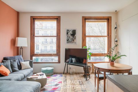 Loft renovated in old theater boxes