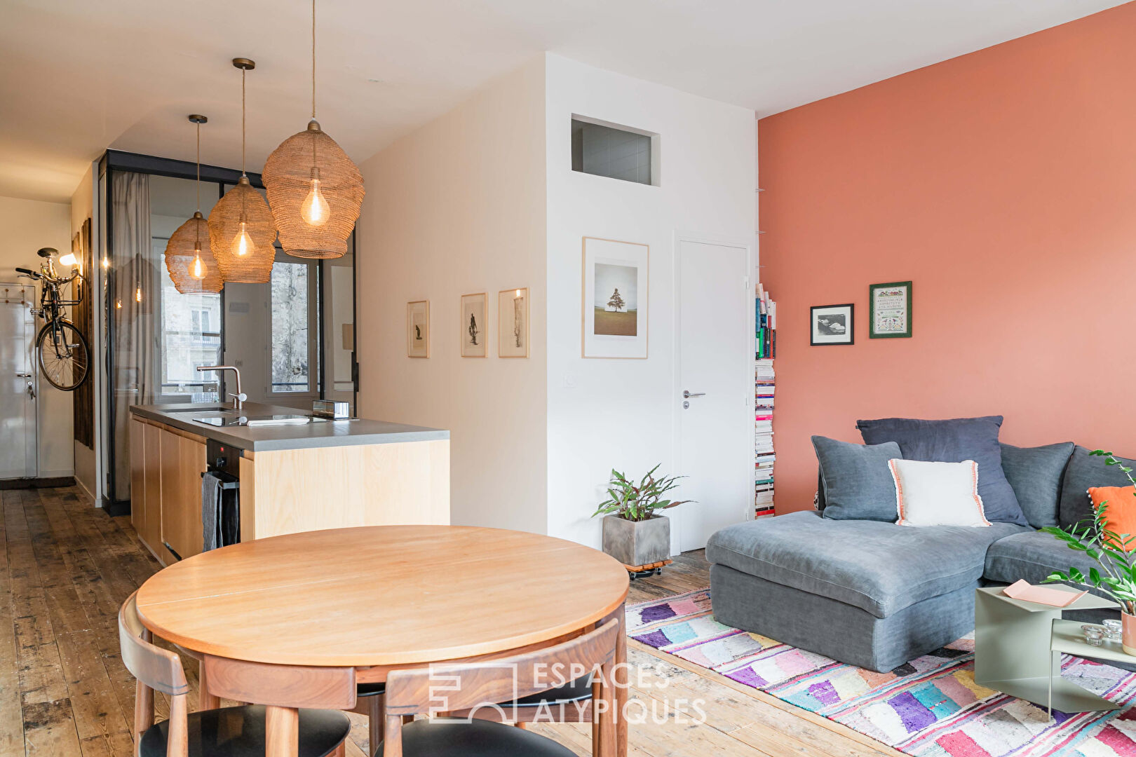 Loft renovated in old theater boxes